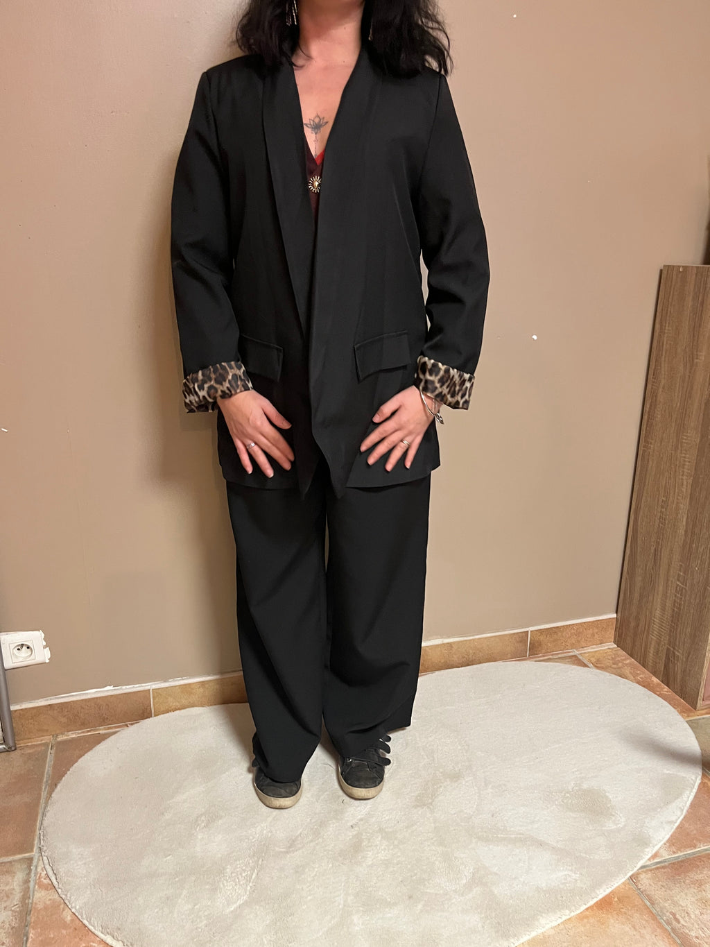 Blazer noir léopard
