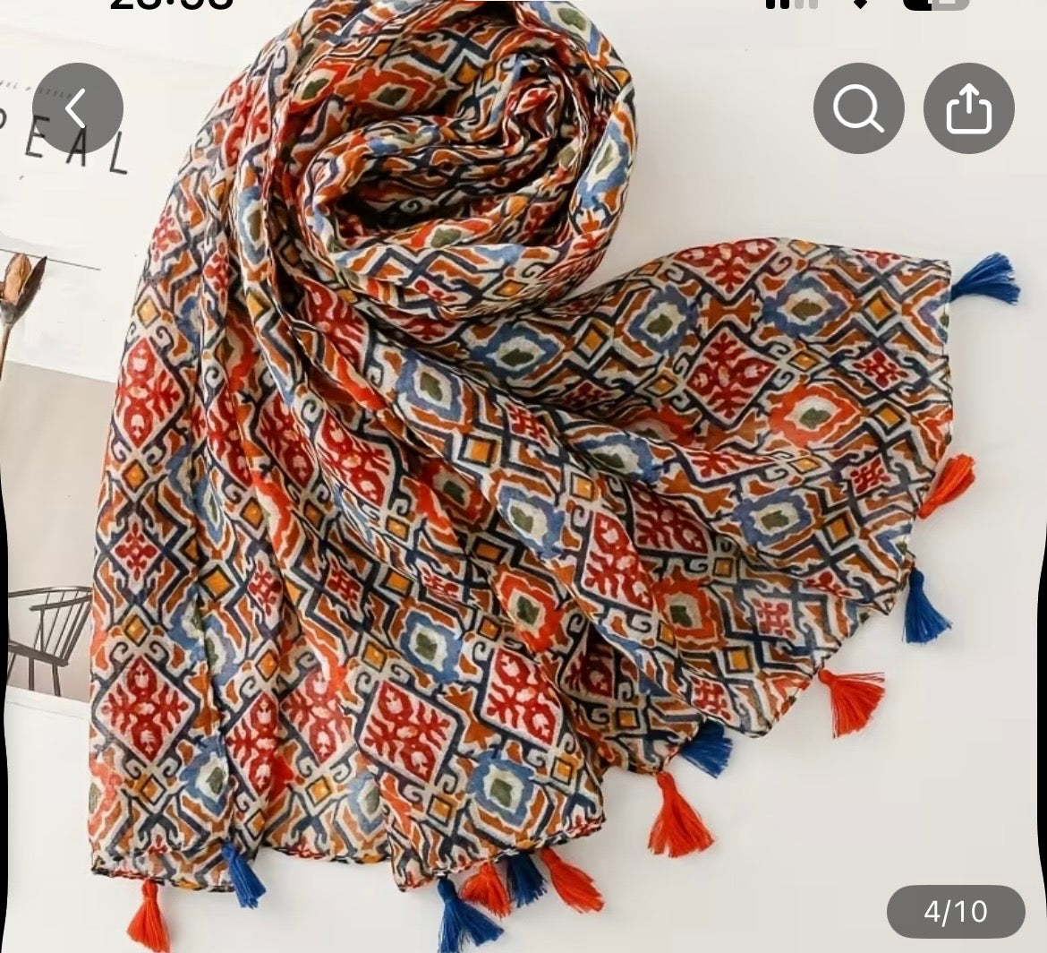 Foulard bohème orange