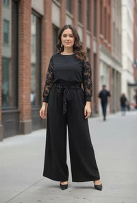 Pantalon ceinture pailletée